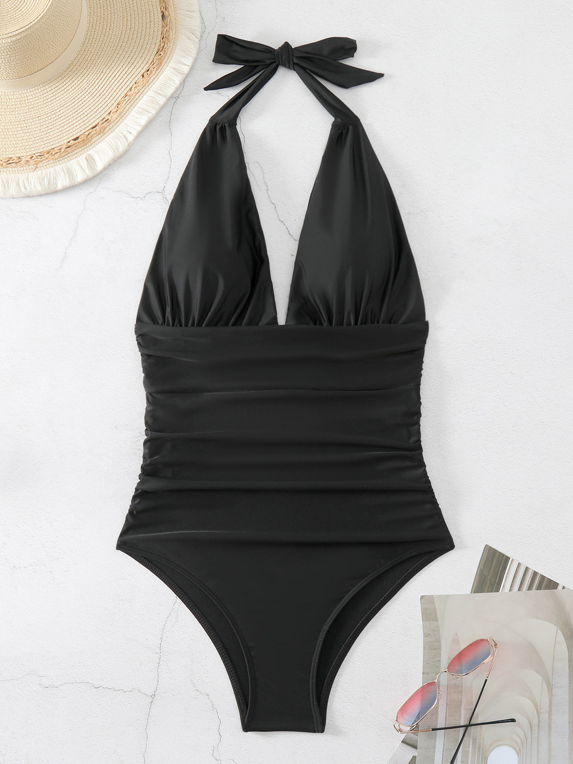 Halter Neck One-Piece Swimwear